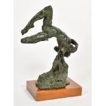 Enzo Plazzotta (1921-1981) Italian/British. "The Downfall" (1967), Bronze on a wooden base,