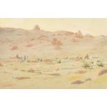 Robert George Talbot Kelly (1861-1934) British. A Desert Scene with Figures, Watercolour, Signed and