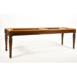 Alexander G Ley & Son. A Reproduction Carved Bench Seat (no upholstery), height 16.5" x width 52"