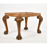 Alexander G Ley & Son. A Reproduction Carved Stool, (no upholstery), height 16" x width 24" x