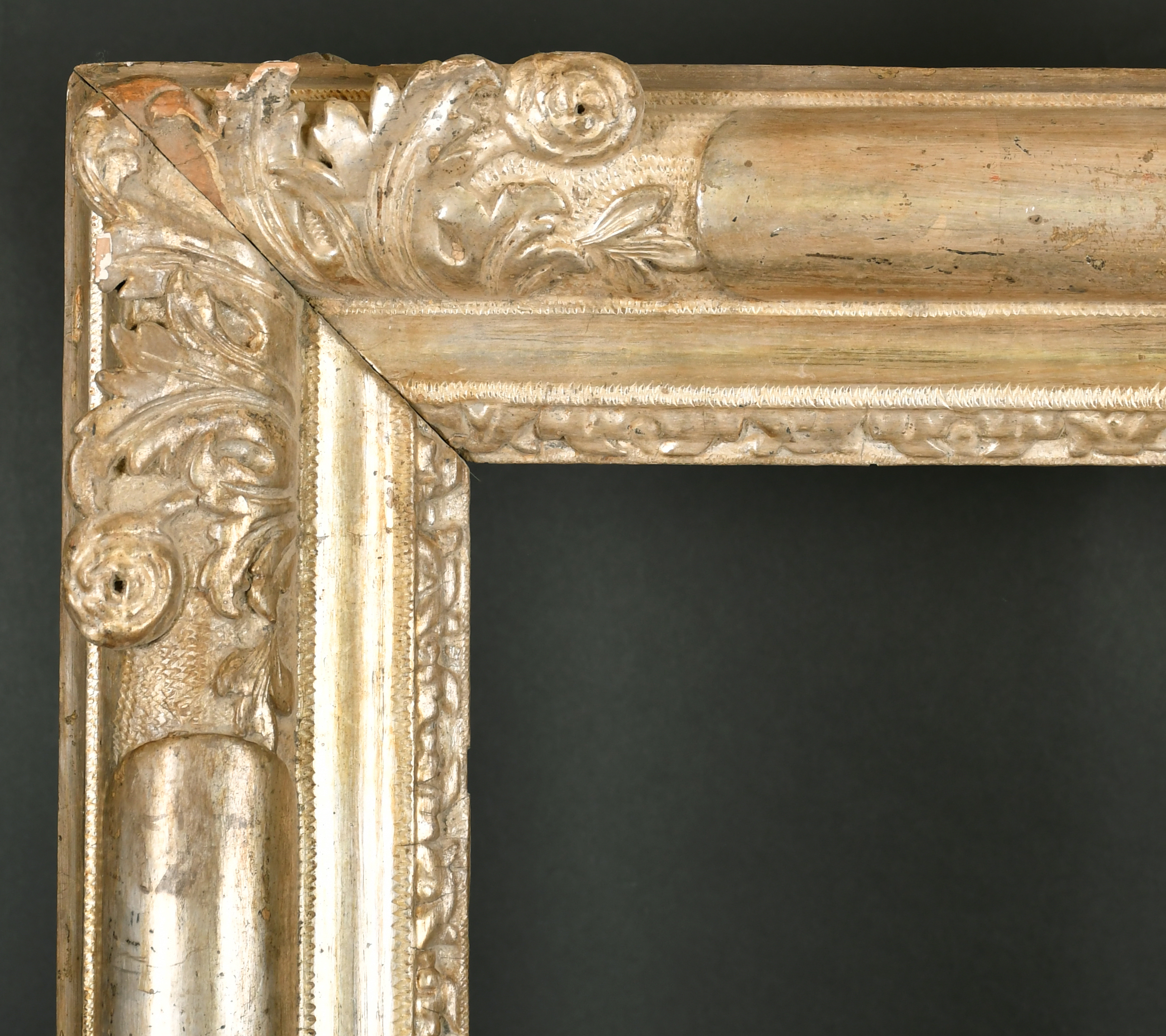 17th Century English School. A Rare and Important Charles II Carved Silverwood Panel Frame, circa