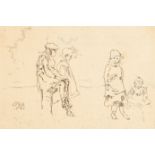 James Abbott McNeil Whistler (1834-1903) American. "The Menpes Children", Etching, 2.75" x 4" (7 x