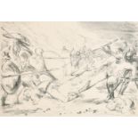 Max Slevogt (1868-1932) German. Battle of Hector and Achilles, from Homer's Iliad, Lithograph,