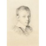 Late 19th Century English School. Head Study of a Young Boy wearing a Stiff Collar, Pencil, 20.5"