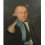 Late 18th Century Swiss School. Bust Portrait of an Officer, Oil on canvas, Inscribed on a label