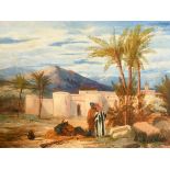 William James Muller (1812-1845) British. A Middle Eastern Scene with Figures, Oil on canvas, Signed