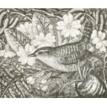 Robin Tanner (1904-1988) British. "Wren and Primroses", circa 1935, Etching, Signed in pencil, 3.