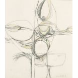 Henry Cliffe (1919-1983) British. Abstract Design, Pencil and Crayon, Signed and dated '66 in