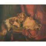 Philip Eustace Stretton (1865-1919) British. The Best of Friends, Oil on Canvas, 10.25" x 12" (26