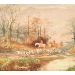 Arthur Willett (1857-1918) British. A Hunting Scene, Watercolour, Signed, 12" x 14.25" (30.5 x 36.