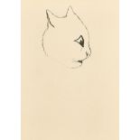 Louis William Wain (1860-1939) British. "Cat's Head", Ink, Inscribed on a label verso, 5" x 3.5" (