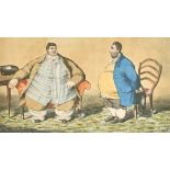 Charles Williams (1796-1830) British. "The Two Greatest Men in England", Hand Coloured Etching, 8.5"