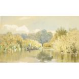 Francis George Coleridge (1838-1923) British. "A Backwater, Wargrave", Watercolour, Signed, and