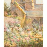 Francis George Coleridge (1838-1923) British. 'Churchyard in Bloom', Watercolour, Signed and