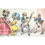 William Heath (1794-1840) British. "A Little Musick?", Etching in colours, Published by Thomas
