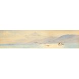 Tristram James Ellis (1844-1922) British. "Etna", a Coastal Scene, Watercolour, Signed, inscribed