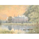 Francis George Coleridge (1838-1923) British. 'Eton from the River', Watercolour, Signed, and