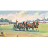 Angela Stones (1914-1995) British. Carriage Riding at The Great Windsor Horse Show, Oil on board,