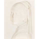 John Fowler (20th-21st Century) British. "Girl with a Pearl Earring", Three dimensional plaster, 9.