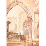 19th Century English School. "Alrewas Church, Staffordshire", Watercolour, Inscribed, Unframed 13" x