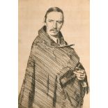 Joseph Simpson (1879-1939) British. "The Bohemian - Robert Louis Stevenson", Etching, Signed and