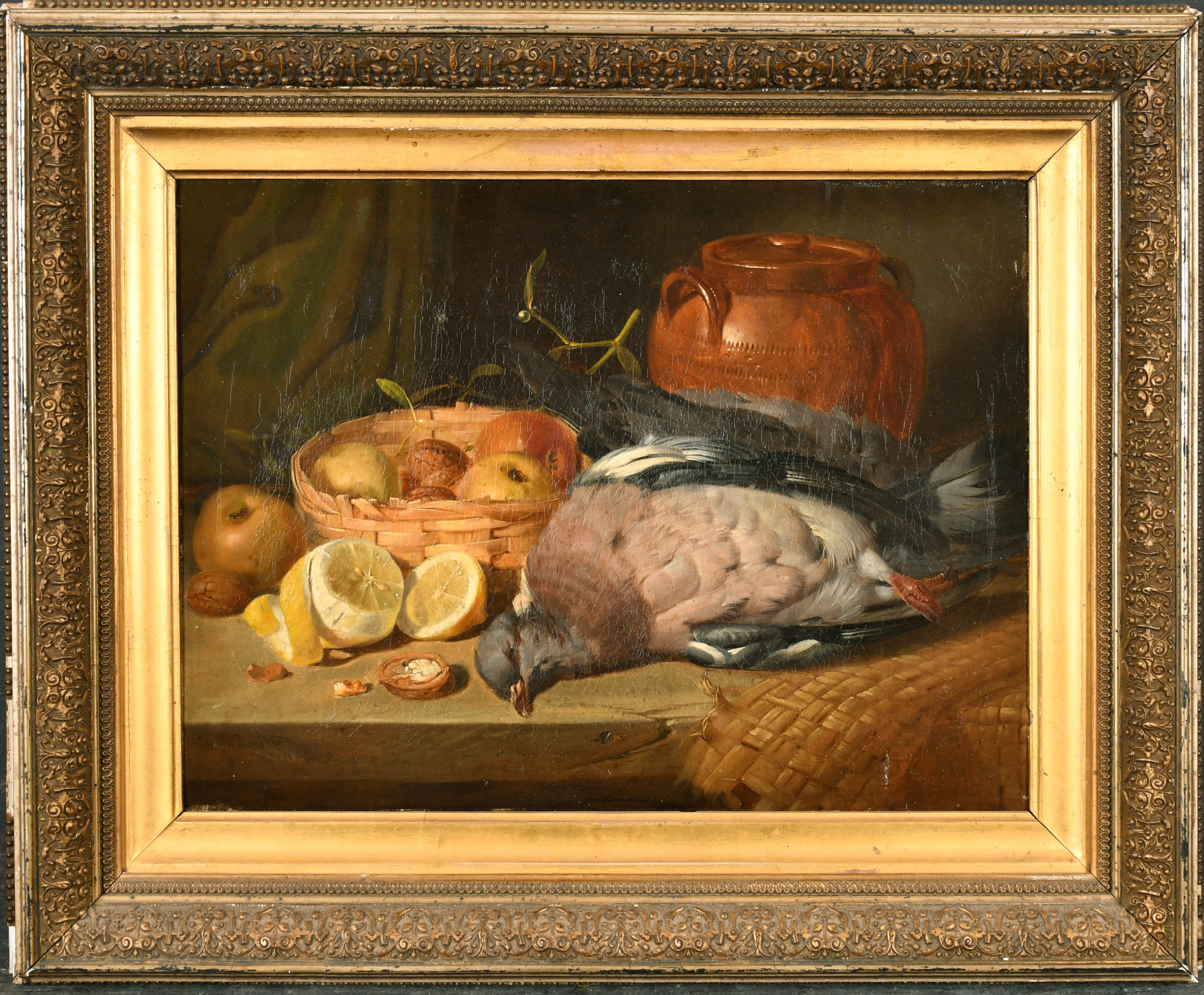 John Wainwright (act.c.1860-1869) British. Still Life of Fruit and Dead Game, Oil on canvas, - Image 2 of 4