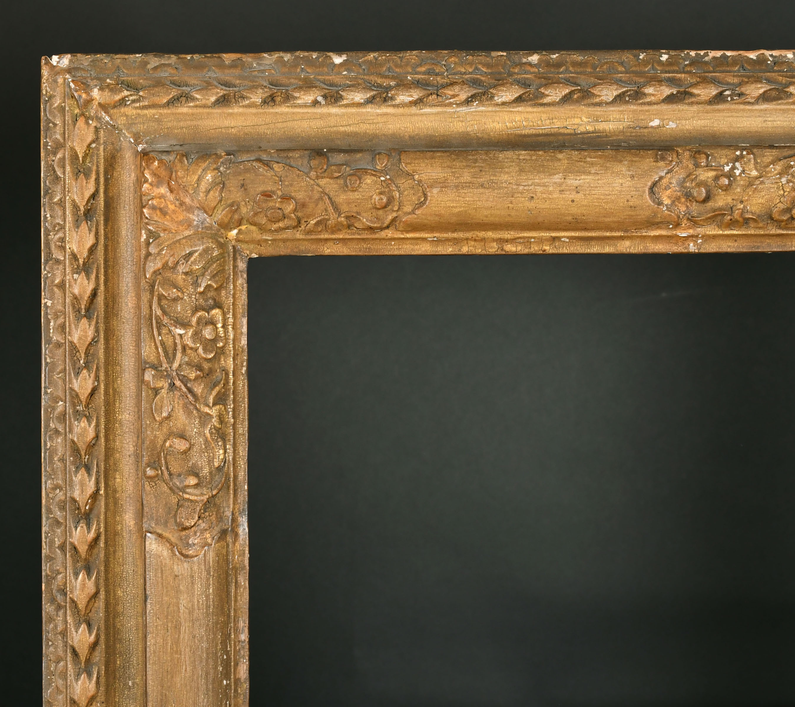 Late 18th Century English School. A Craved Giltwood Frame, with Lely panels, rebate 31" x 24.5" (