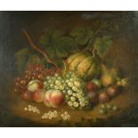G Gray (Early 19th Century) British. Still Life of Fruit, Oil on panel, Signed, in a fine gilt