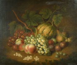 G Gray (Early 19th Century) British. Still Life of Fruit, Oil on panel, Signed, in a fine gilt