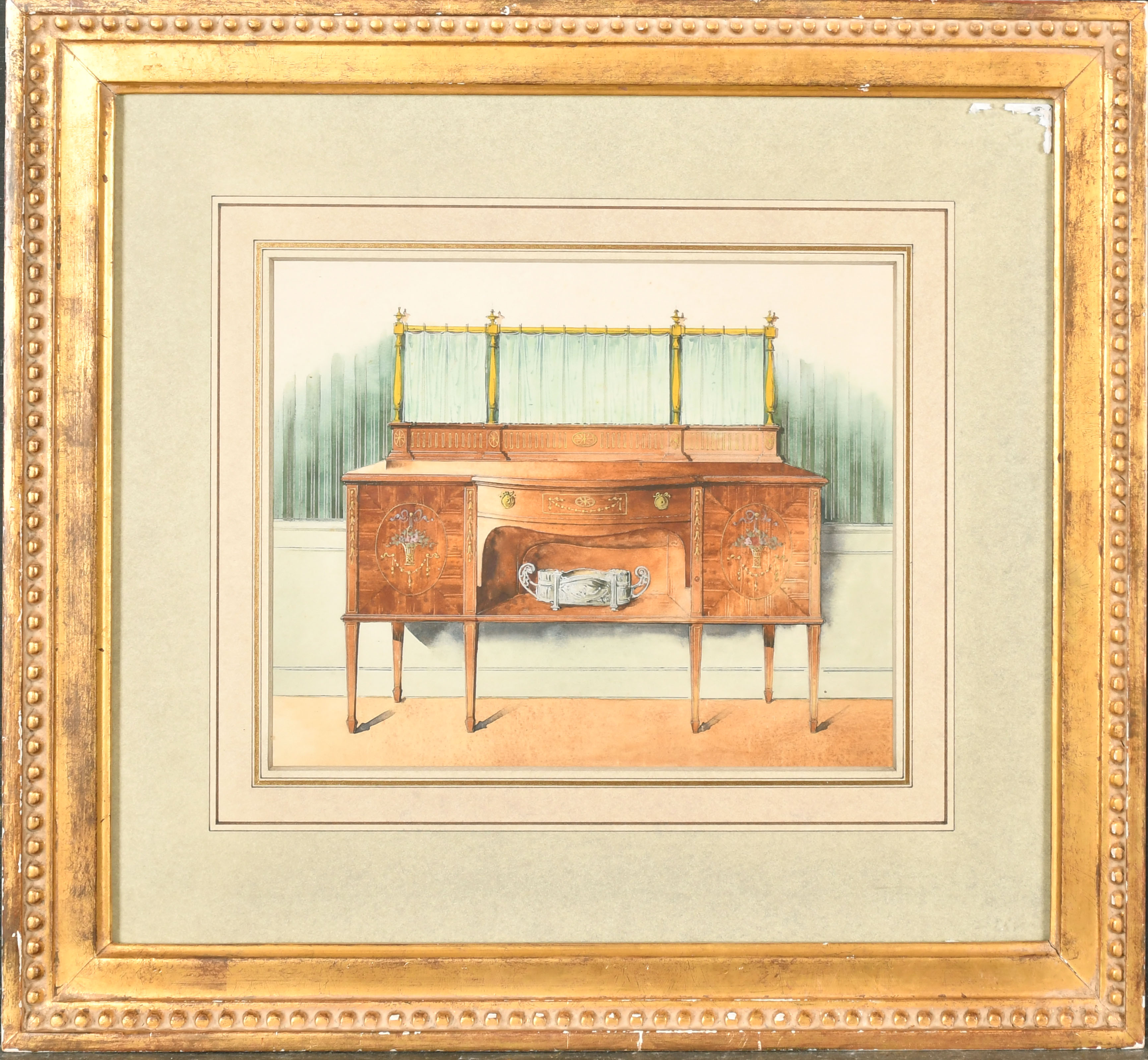 19th Century English School. Study of a Sideboard, Watercolour, Inscribed on labels verso, 8.25" x - Image 2 of 4