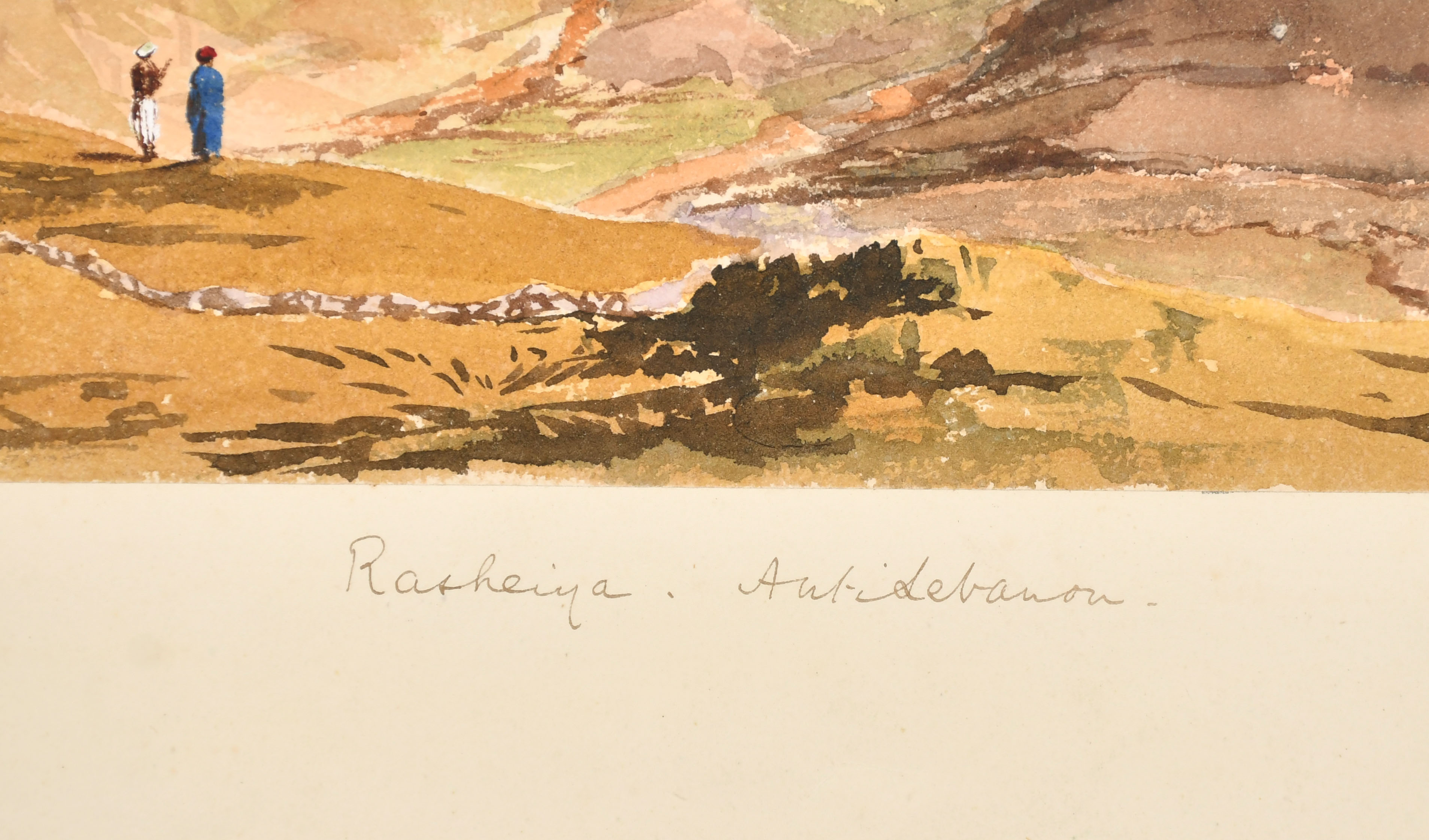 19th Century English School. "Rasheiya (Lebanon)", Watercolour, Inscribed on the mount, Unframed 6. - Image 4 of 5