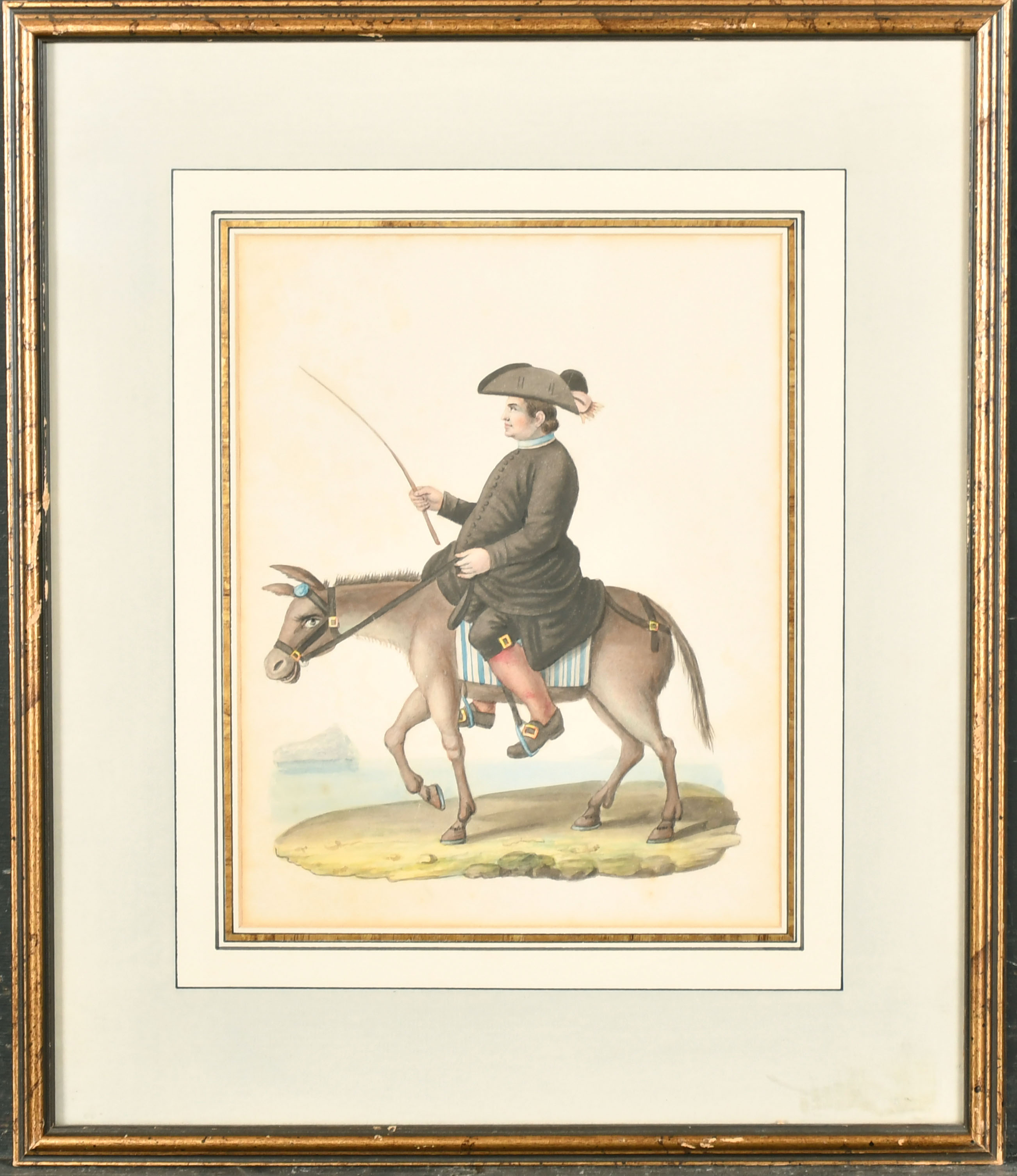 Early 19th Century Italian School. A Man on a Donkey, Watercolour, 9.5" x 7.5" (24.2 x 19cm) - Image 2 of 3