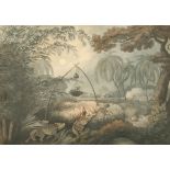 Samuel Howitt (c.1765-1822) British. "The Common Wolf Trap", Engraved by H Merke, 12" x 17" (30.5