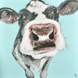 Caroline Walker (20th-21st Century) British. "Jessica", Head of a Cow, Oil on canvas, Signed with