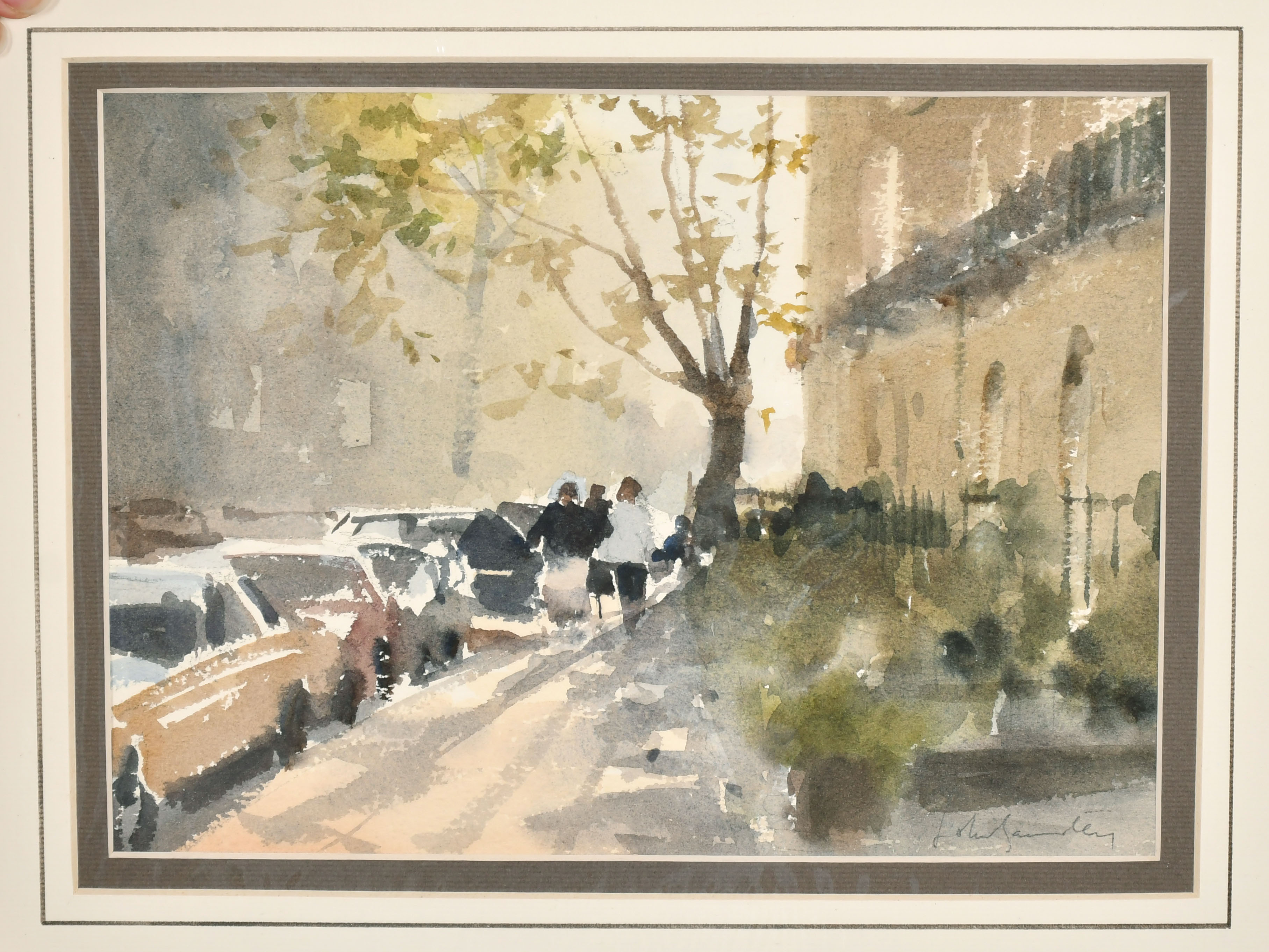 John Yardley (1933- ) British. "The Camera Crew", Watercolour, Signed in pencil, and inscribed - Image 3 of 10