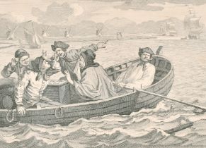 After William Hogarth (1697-1764) British. "The Idle Prentice Turn'd Away and Sent to Sea", Engraved