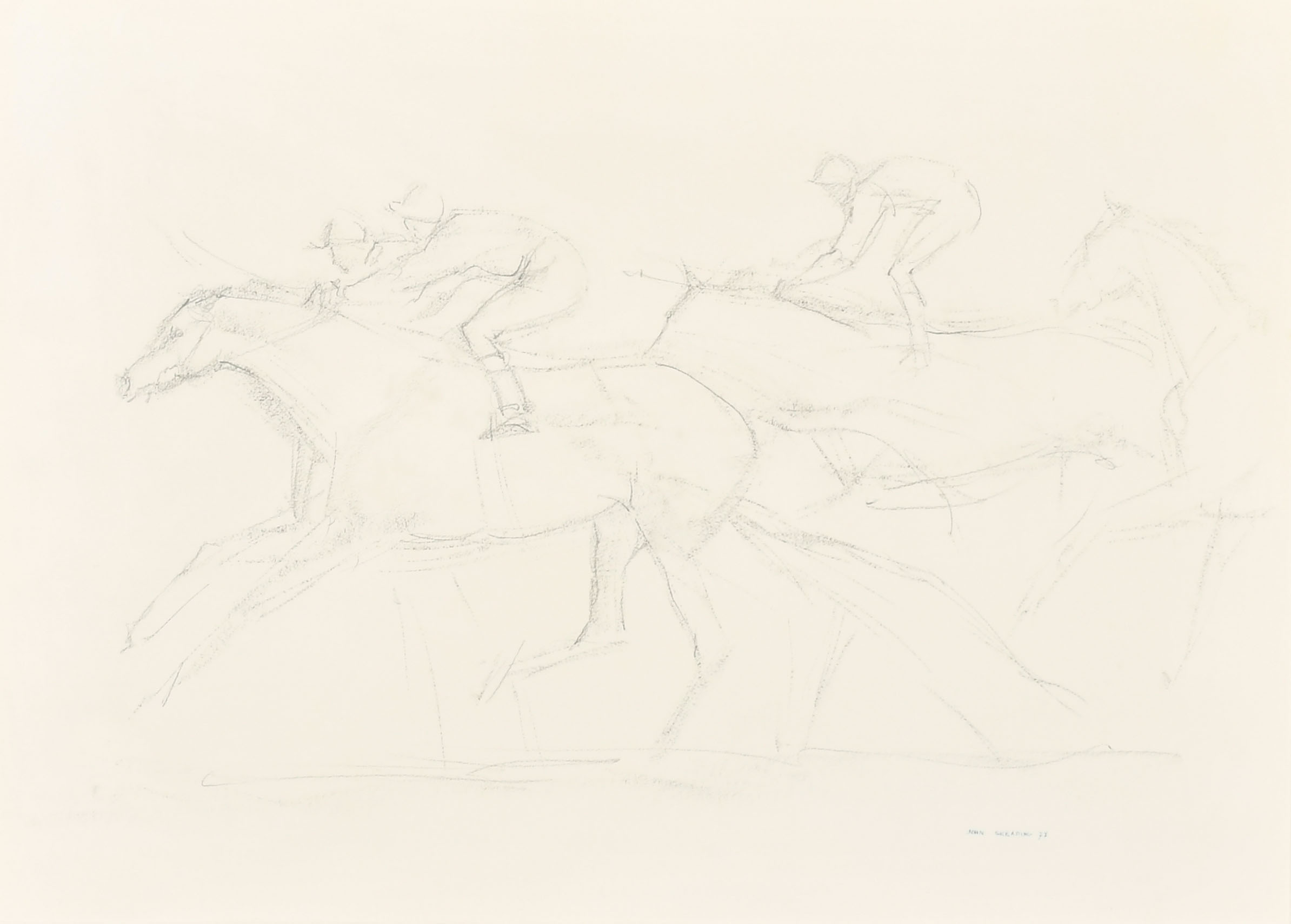 John Rattenbury Skeaping (1901-1980) British. 'The Race', Pencil, Signed and dated '77, 14.5" x