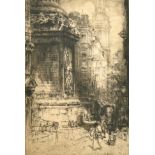 E. Hedley Fitton (1859-1929) British. "The Monument, London", Etching, Signed in pencil, 13.5" x