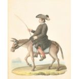 Early 19th Century Italian School. A Man on a Donkey, Watercolour, 9.5" x 7.5" (24.2 x 19cm)