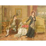 George Goodwin Kilburne (1839-1924) British. "Renunciation", Watercolour, Signed, and inscribed on a