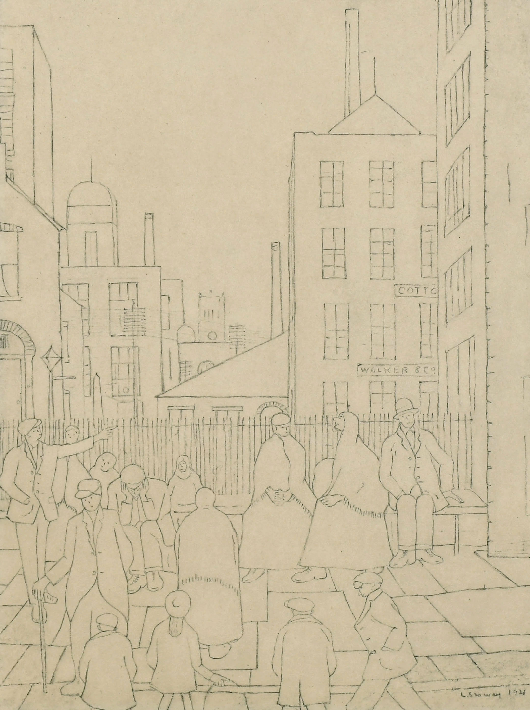 Laurence Stephen Lowry (1887-1976) British. "Street Scene", Printed by Chorley & Pickersgill Ltd, - Image 3 of 9