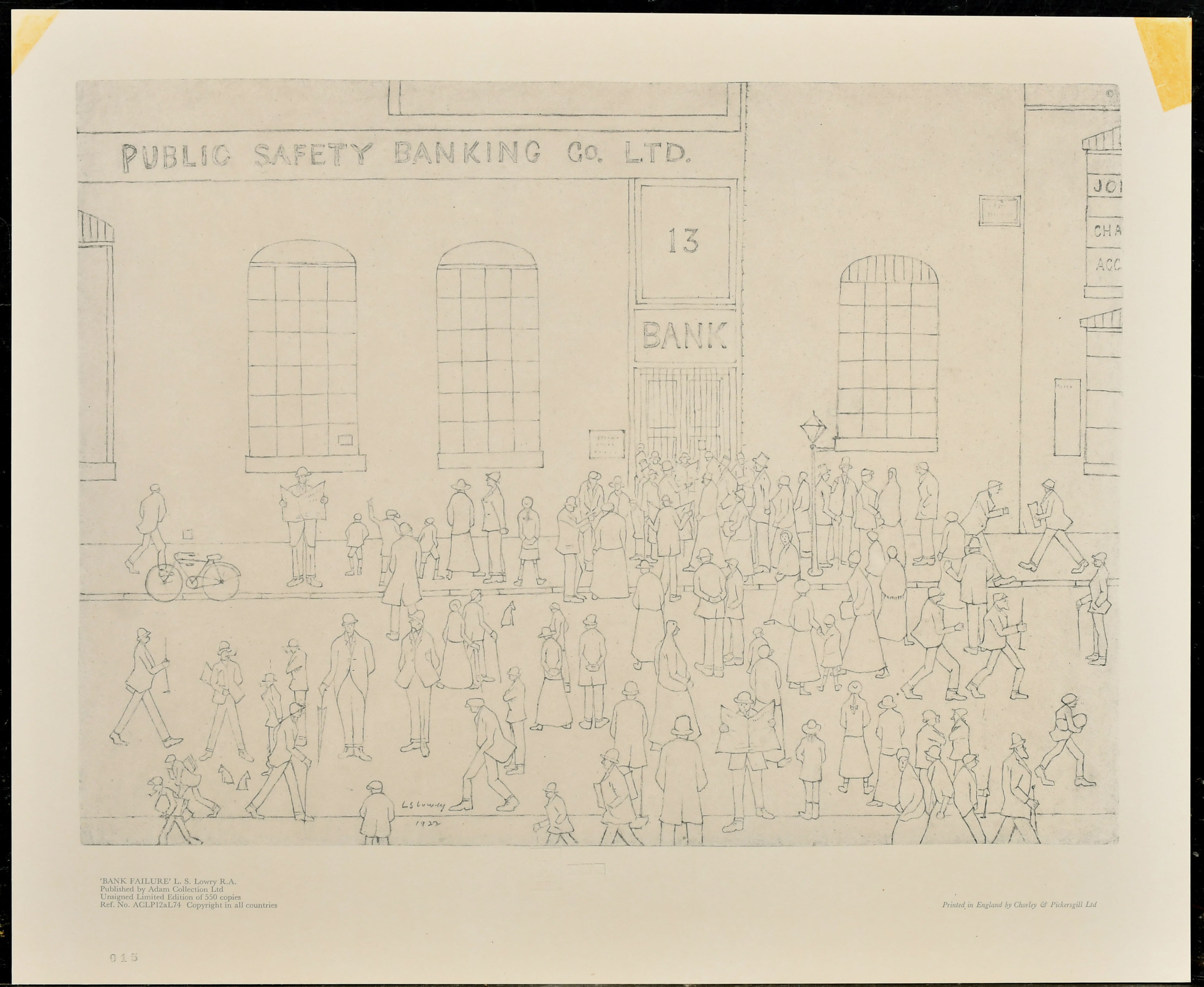 Laurence Stephen Lowry (1887-1976) British. "Street Scene", Printed by Chorley & Pickersgill Ltd, - Image 6 of 9