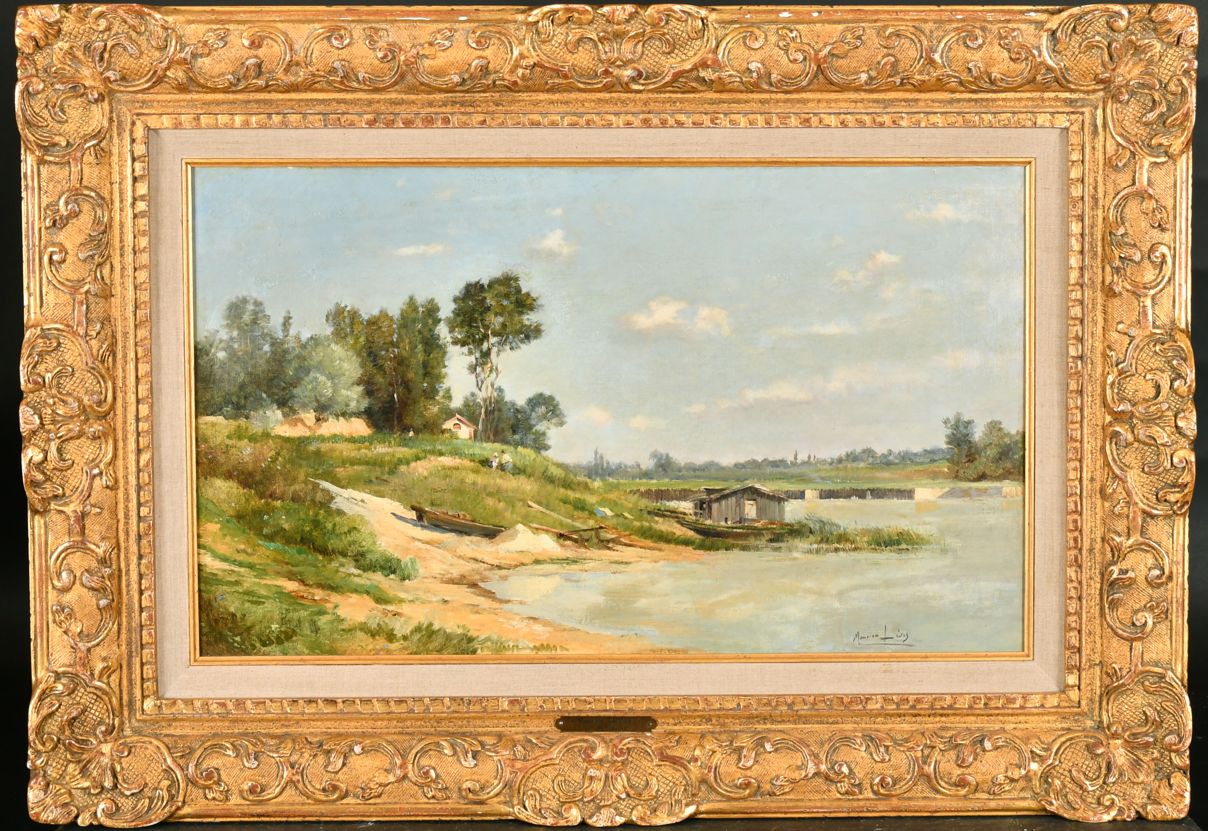 Maurice Levis (1860-1940) French. A River Scene, Oil on Canvas, Signed, 13" x 21.75" (33 x 55.3cm) - Image 2 of 5