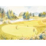 Allan Perera-Liyanage (20th-21st Century) British. "14th Green, Queens Course, Gleneagles",