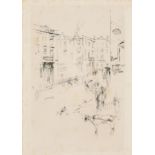 James Abbott McNeill Whistler (1834-1903) American. "Aldernay Street", Etching (1st state),