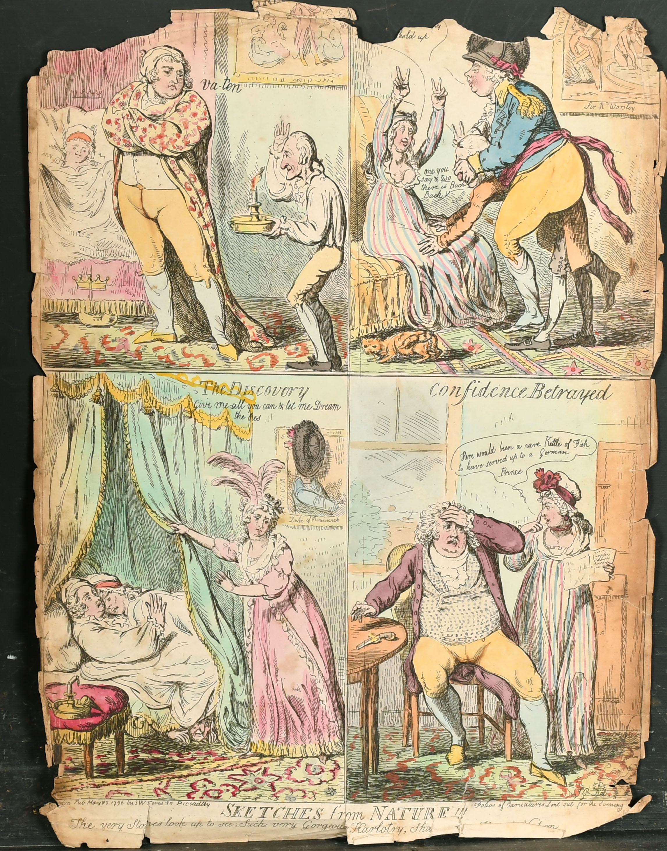 George Moutard Woodward (1760-1809) British. "Political Hoaxing", Print, Unframed 11.75" x 17.5" ( - Image 9 of 10