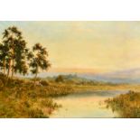 Daniel Sherrin (1868-1940) British. A River Landscape, Oil on canvas, Signed, 20" x 30" (50.8 x 76.