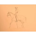 John Rattenbury Skeaping (1901-1980) British. "Caballero on Horseback", Charcoal, Inscribed on a