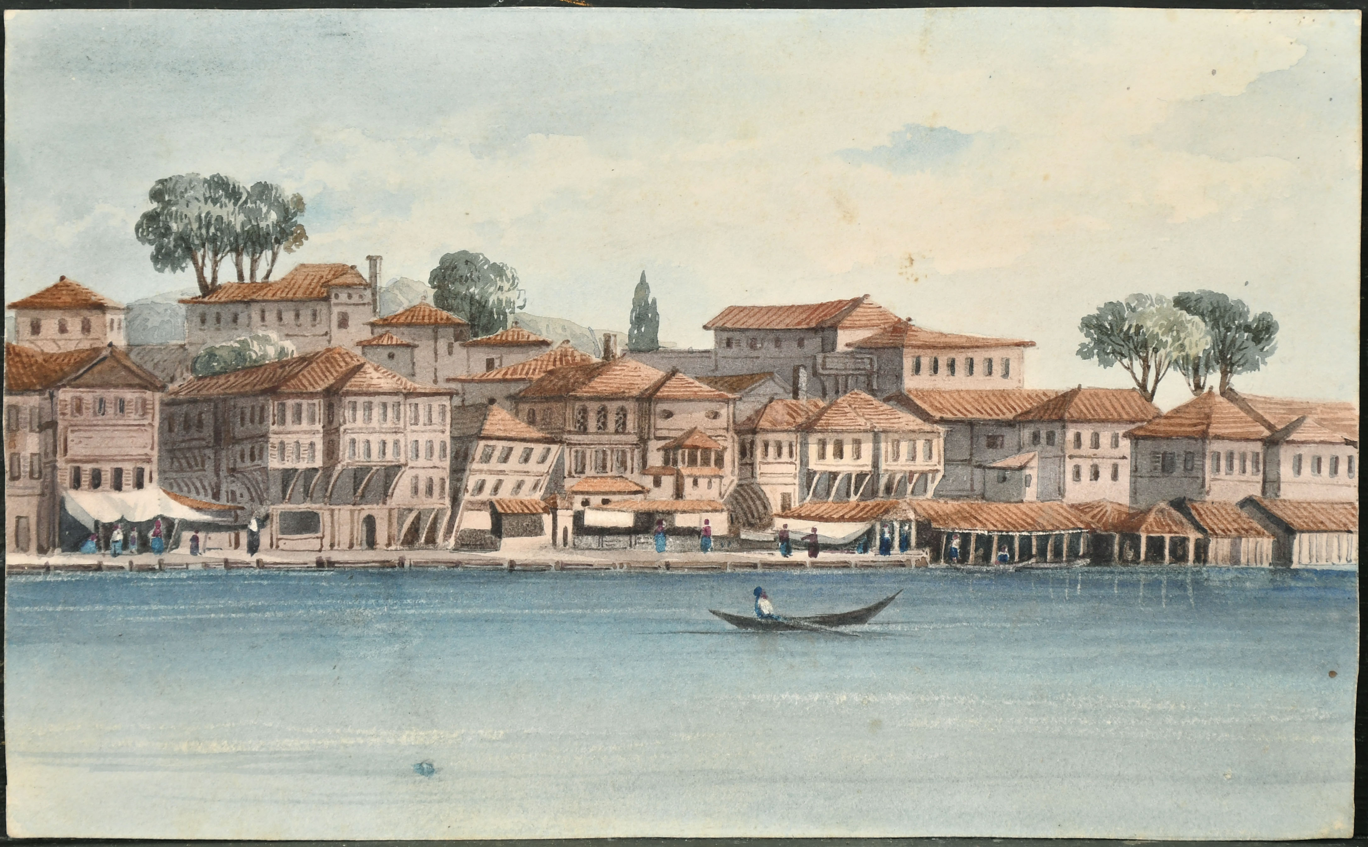 19th Century English School. A Scene on the Bosphorus, Watercolour, Unframed 5.5" x 9" (14 x 22.8cm) - Image 2 of 5