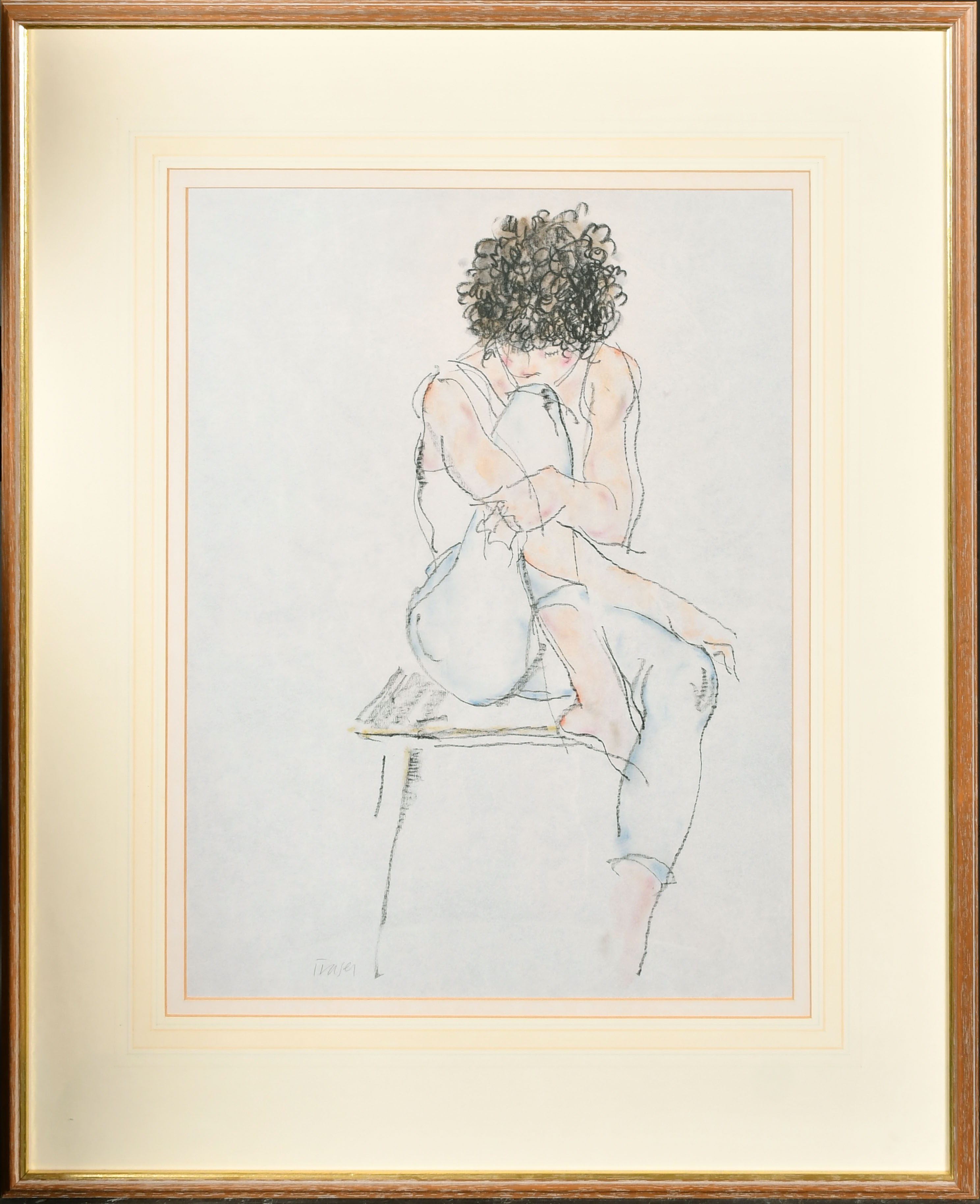 Donald Hamilton Fraser (1929-2009) British. A Seated Ballet Dancer, Chalk, Signed, 22.25" x 17. - Image 2 of 4